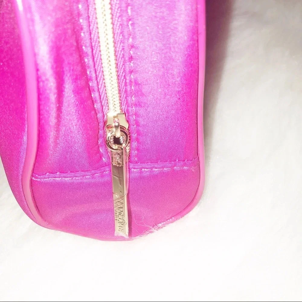 Go Big or Go home pink & gold nwot cosmetic bag
